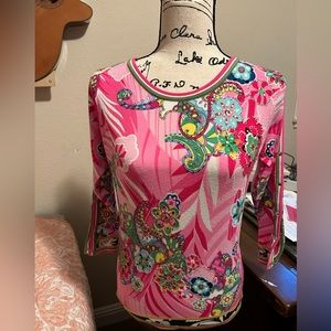 Alberto Makali pink paisley sweater size med